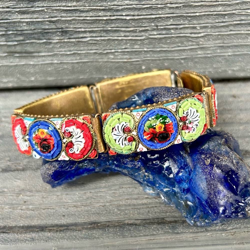 Vintage Italian Handmade MicroTile Mosaic Bracelet